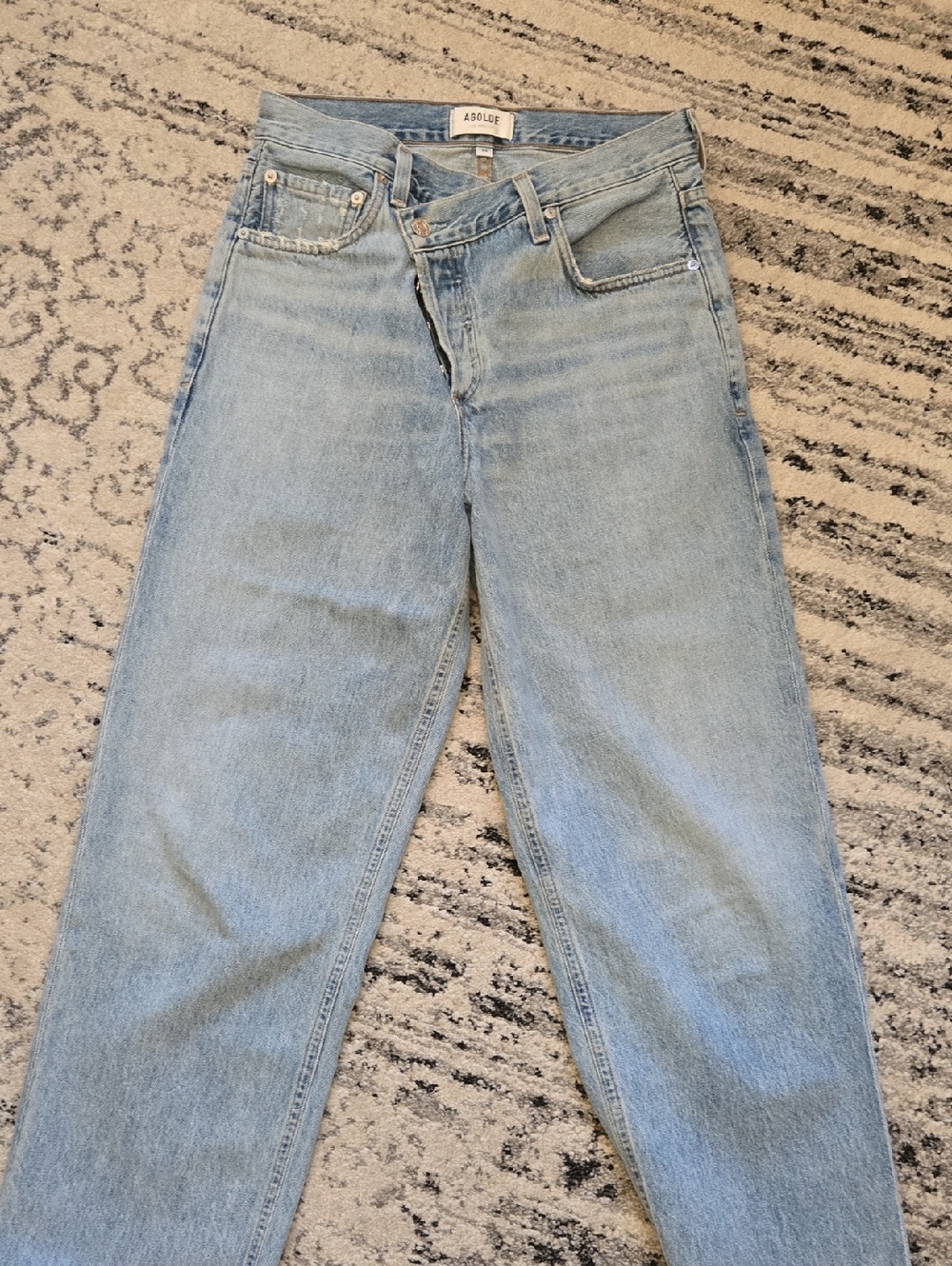 AGOLDE Light Wash High-Rise Straight Jeans